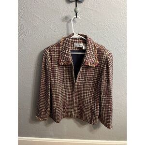 Womens Alfred Dunner Size 14 Multi Color ‎ Zip Up  Jacket Blazer